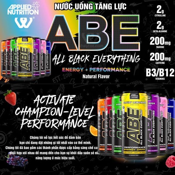 Combo 12 Lon ABE Applied Nutrition 7 Vị Tùy Chọn