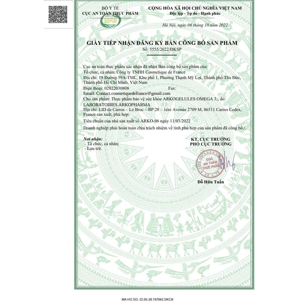 Arkopharma Dầu Cá Hồi Na Uy Omega 3 | Hỗ Trợ Tim Mạch - Trí Não - Sáng Mắt