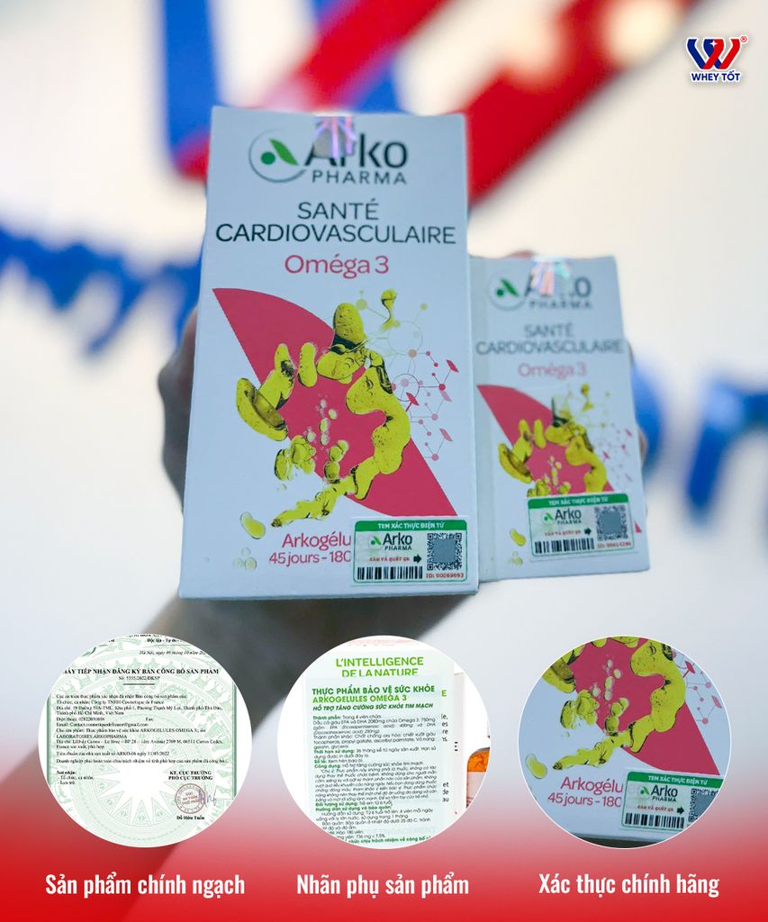 Arkopharma Dầu Cá Hồi Na Uy Omega 3 | Hỗ Trợ Tim Mạch - Trí Não - Sáng Mắt 180 Viên