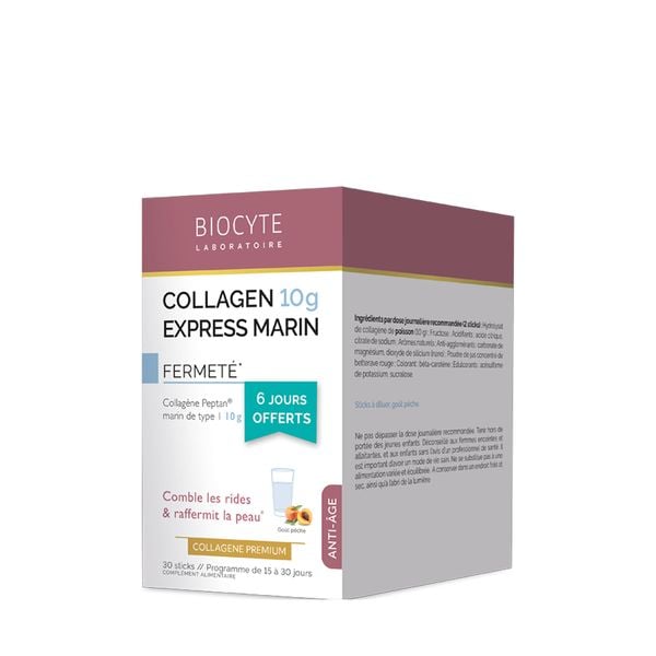 Biocyte Collagen Express Marin | Bột Collagen Làm Đẹp Da Chính Hãng Pháp | 30 Gói x 6gr