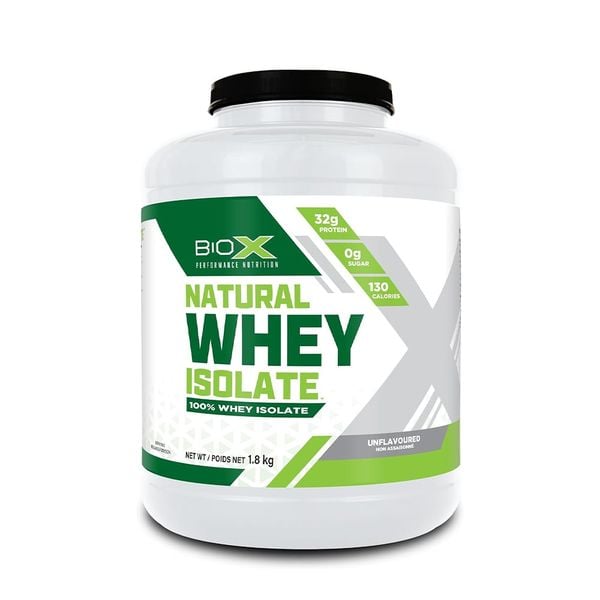 Hũ biox whey isolate Natural ngọt bằng stevia cho người thích bảng thành phần ngắn