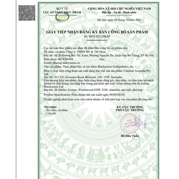 Blackmores Ginkgoforte | Viên Uống Hỗ Trợ Trí Não, Cải Thiện Trí Nhớ 40 Viên