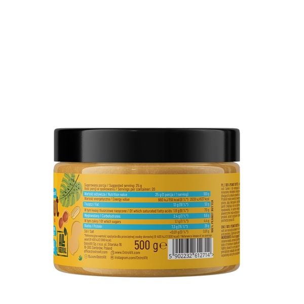 OstroVit Bơ Đậu Phộng Peanut Butter 100% (Bơ Mịn) 500g - 1kg