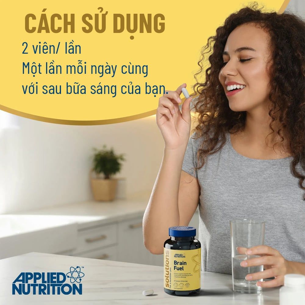 Applied Nutrition Viên Uống Hỗ Trợ Trí Não Solutions BRAIN FUEL hộp 30 Lần Dùng