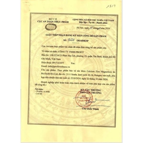 Biotech USA Calcium Zinc Magnesium, 100 Tablets