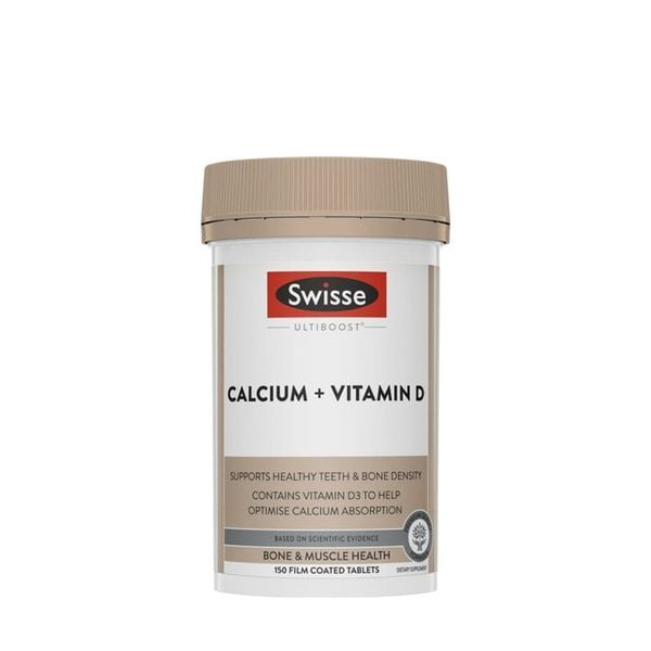 Swisse Calcium + D3 150 viên | Canxi Citrate 333mg Mỗi Viên
