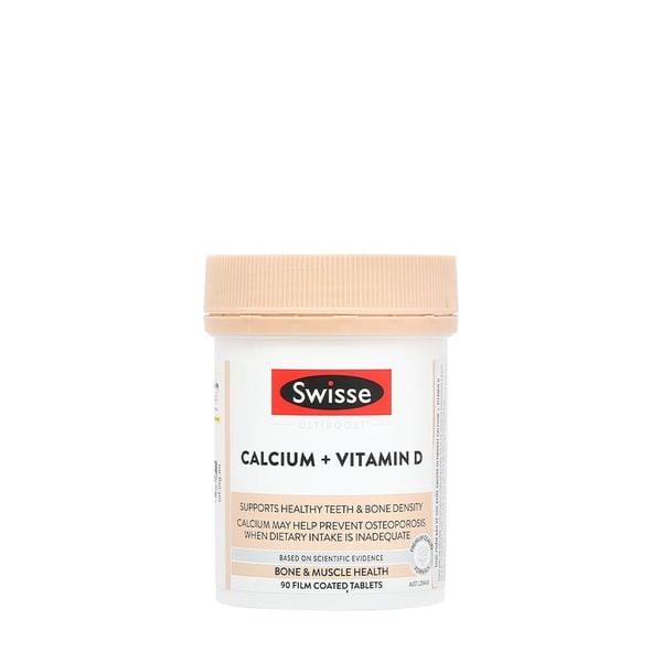 Swisse Calcium + D3 90 Viên | Canxi Citrate 333mg Mỗi Viên