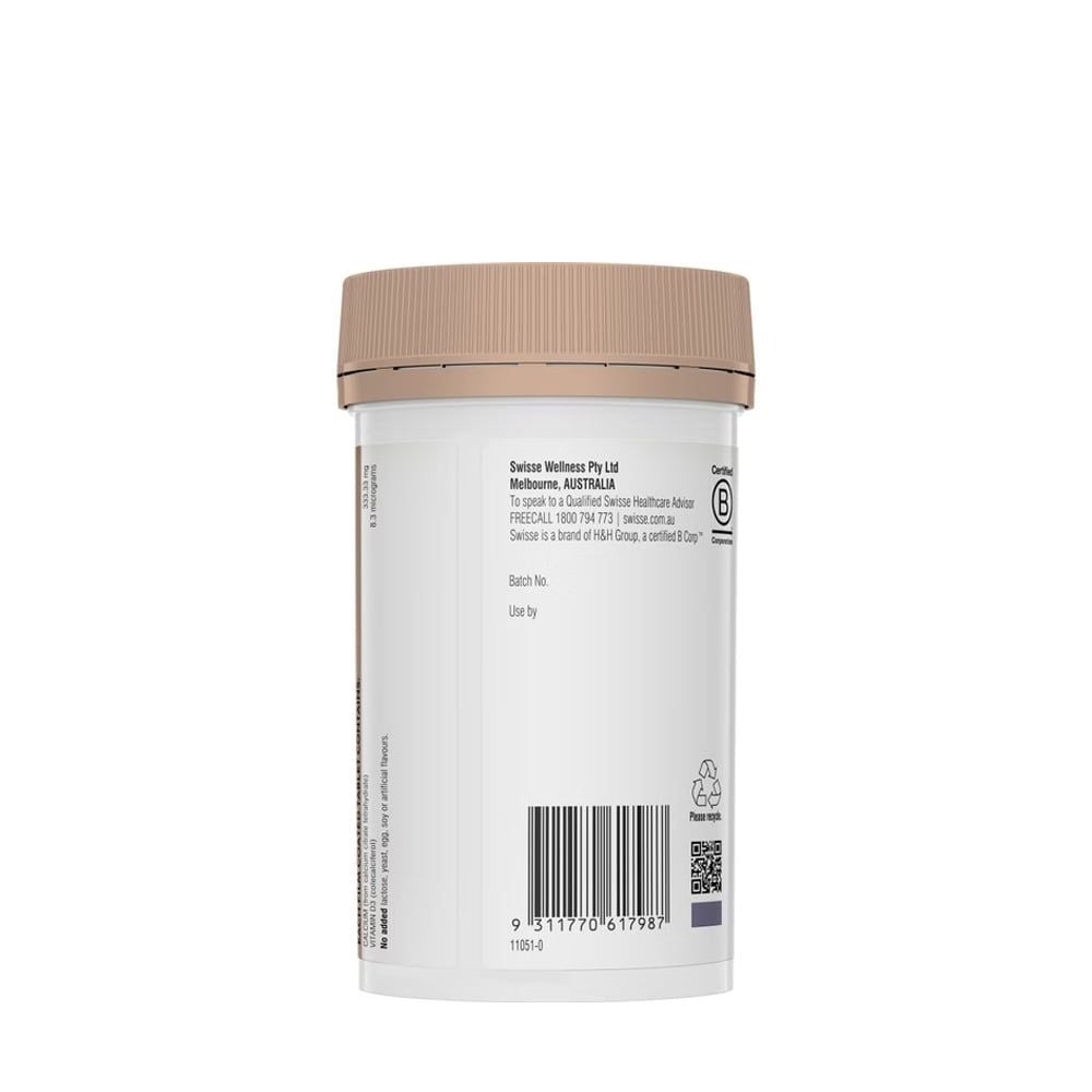 Swisse Calcium + D3 150 viên | Canxi Citrate 333mg Mỗi Viên