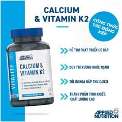 Applied Nutrition VITALITY - CALCIUM + K2 Hỗ Trợ Xương Khớp hộp 30 Lần Dùng