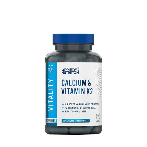 Applied Nutrition VITALITY - CALCIUM + K2 Hỗ Trợ Xương Khớp hộp 30 Lần Dùng