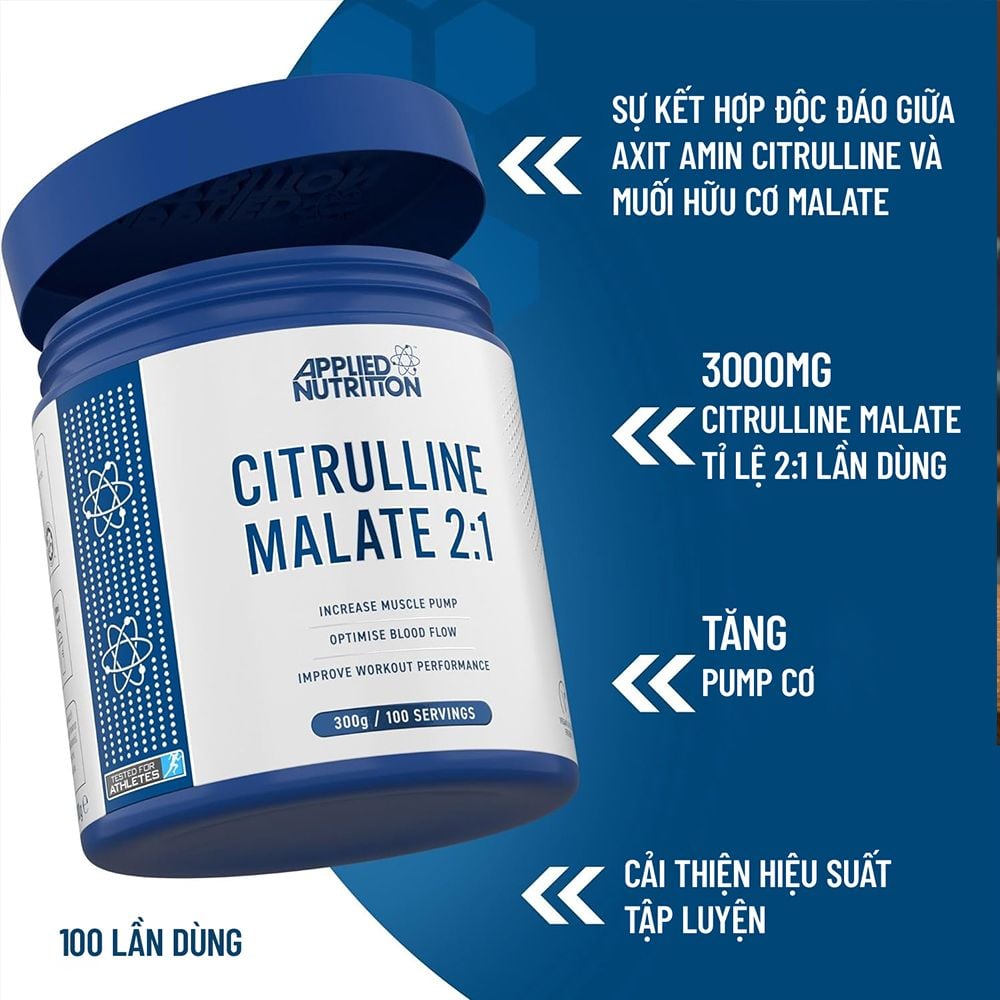 Applied Nutrition Citrulline Malate 100 Lần Dùng | Tăng Hiệu Suất Tập Luyện