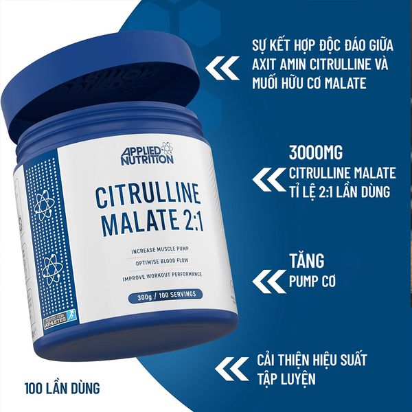 Applied Nutrition Citrulline Malate 100 Lần Dùng | Tăng Hiệu Suất Tập Luyện
