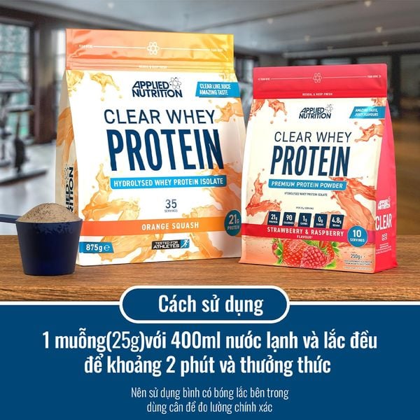 Applied Nutrition Clear Whey Protein 250G (10 Lần Dùng) | Whey Tách Hoàn Toàn Vị Sữa