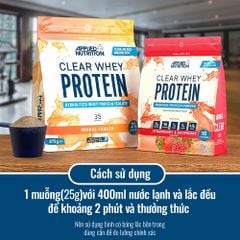 Applied Nutrition Clear Whey Protein 250G (10 Lần Dùng) | Whey Tách Hoàn Toàn Vị Sữa