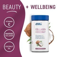 Applied Nutrition Viên Uống Collagen & Coconut 90 Lần Dùng | Collagen Thủy Phân Và Chiết Xuất Dừa Tự Nhiên