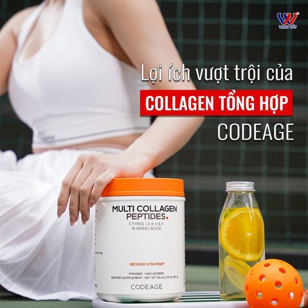 CodeAge Multi Collagen Peptides Powder 5 Types I, II, III, V & X - Bột Collagen Trẻ Hóa Da