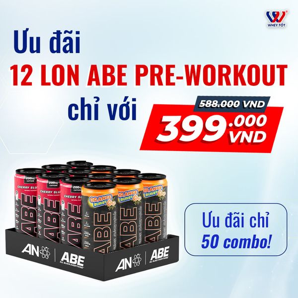 (ĐỘC QUYỀN) Combo Trải Nghiệm Applied Nutrition – Applied Nutrition ABE Pre-Workout 330ML 12 lon