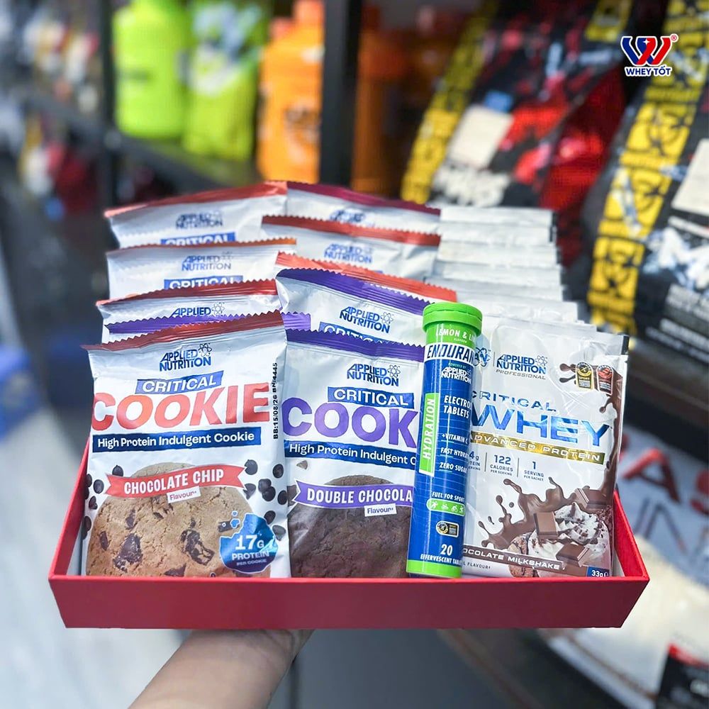 (ĐỘC QUYỀN) Combo Trải Nghiệm Applied Nutrition – Whey Sample + Protein Cookie + Viên Sủi Điện Giải | 21 Sản Phẩm