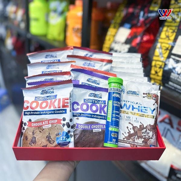 (ĐỘC QUYỀN) Combo Trải Nghiệm Applied Nutrition – Whey Sample + Protein Cookie + Viên Sủi Điện Giải | 21 Sản Phẩm