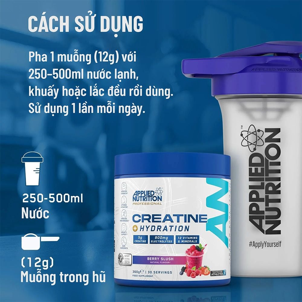 Applied Nutrition Creatine + Hydration Professional 360G | Thêm Điện Giải 30 Lần Dùng