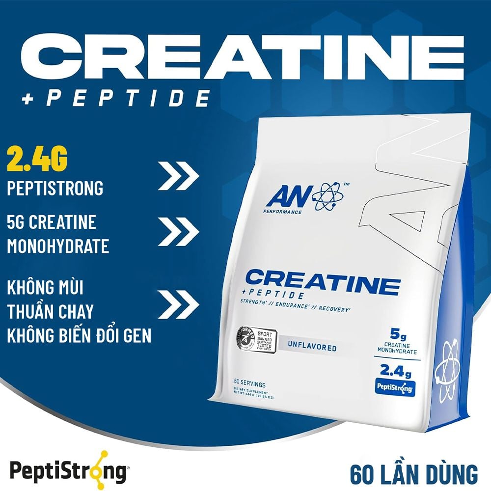 Applied Nutrition Creatine Peptistrong 60 Lần Dùng | Hỗ Trợ Sức Mạnh | Tăng Cơ