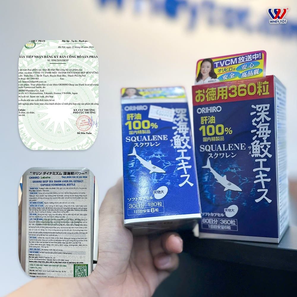 Viên uống giúp chống oxy hóa Orihiro Deep Sea Shark extract (360 viên)