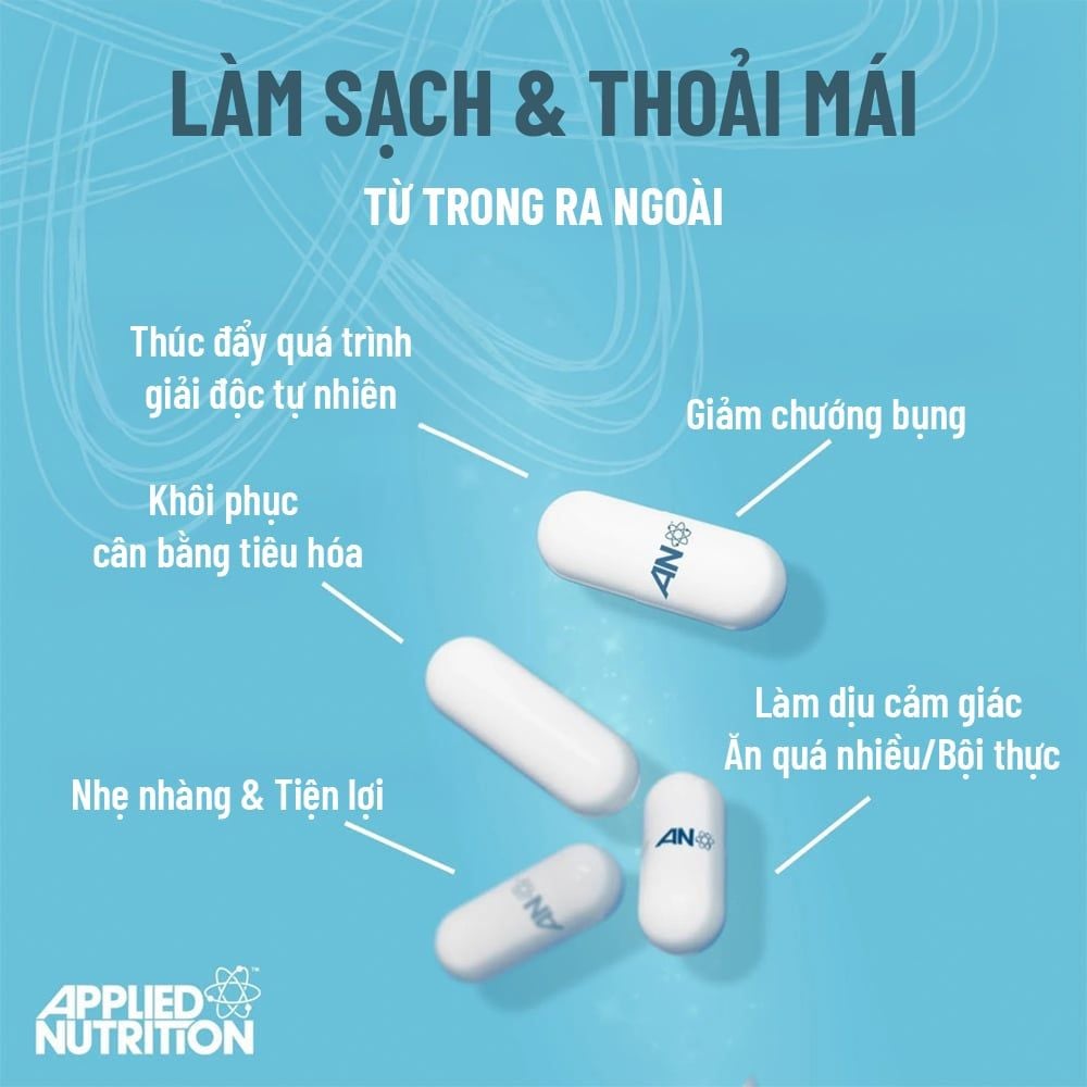 Applied Nutrition Viên Uống Hỗ Trợ Thải Độc và Giảm Chướng Solutions DETOX & DEBLOAT 30 Lần Dùng