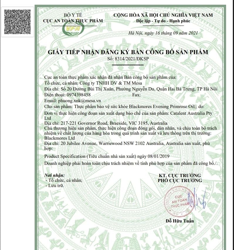 Blackmores Hoa Anh Thảo 190 Viên | 100 mg GLA Mỗi Viên