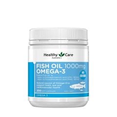 Healthy Care Viên Uống Dầu Cá Omega 3 Fish Oil 1000mg Hỗ Trợ Mắt Sáng, Tốt Cho Tim Mạch 200 Viên