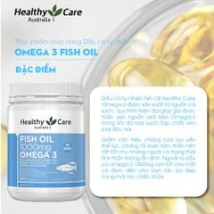 Healthy Care Viên Uống Dầu Cá Omega 3 Fish Oil 1000mg Hỗ Trợ Mắt Sáng, Tốt Cho Tim Mạch 200 Viên