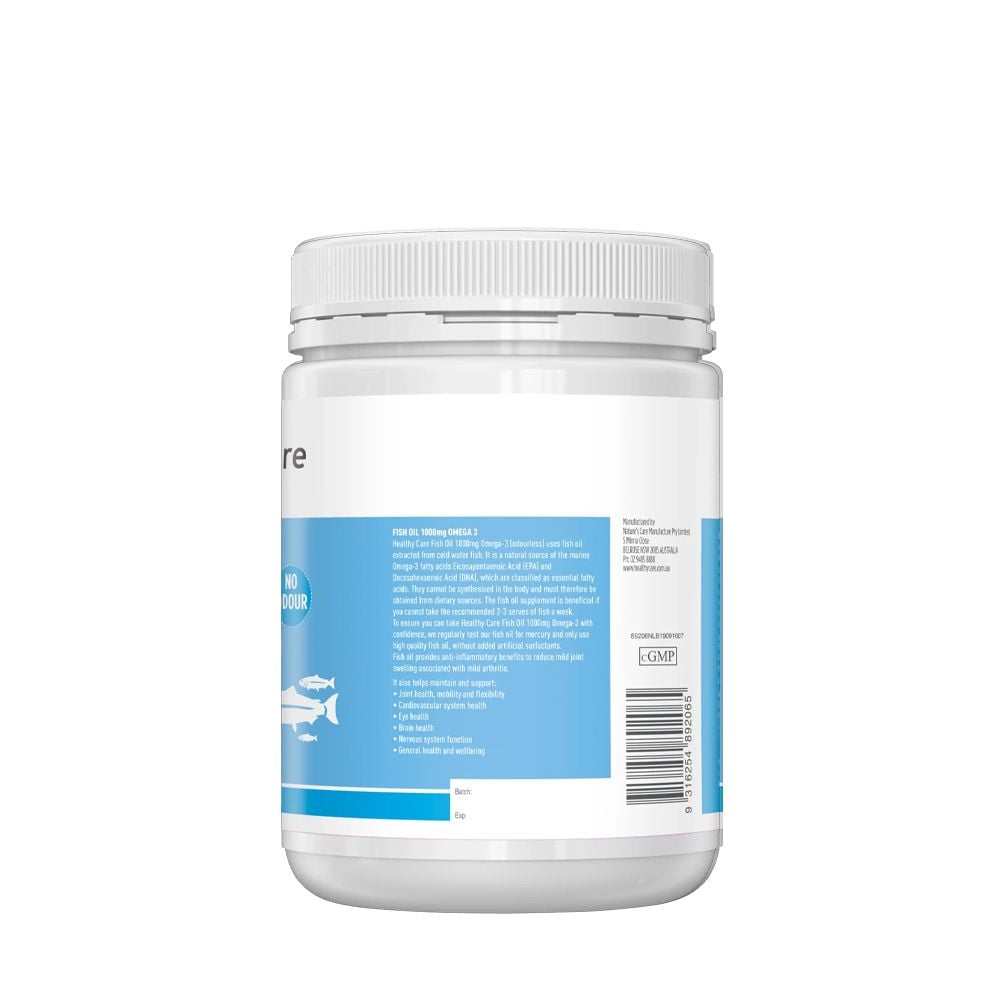 Healthy Care Viên Uống Dầu Cá Omega 3 Fish Oil 1000mg Hỗ Trợ Mắt Sáng, Tốt Cho Tim Mạch - 400 viên