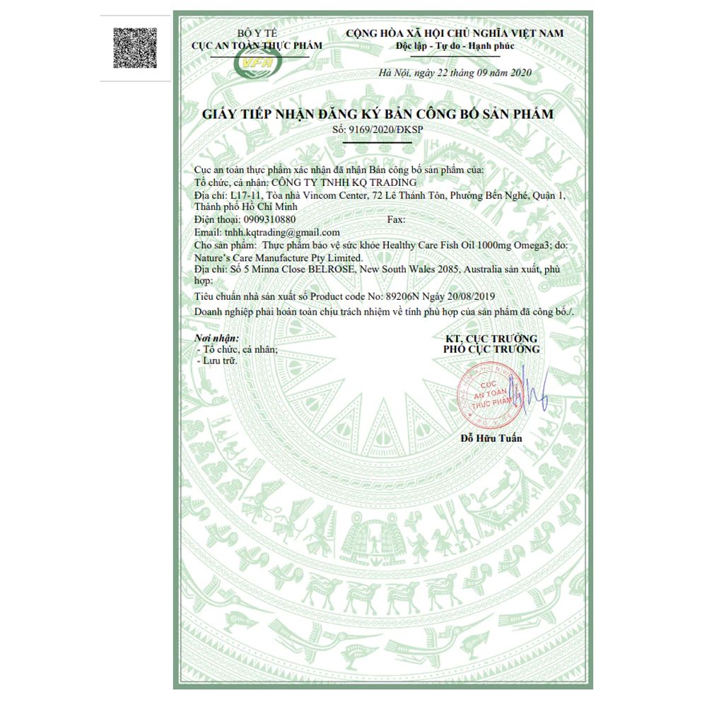 Healthy Care Viên Uống Dầu Cá Omega 3 Fish Oil 1000mg Hỗ Trợ Mắt Sáng, Tốt Cho Tim Mạch - 400 viên