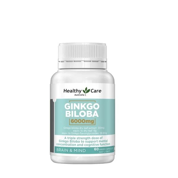 Healthy Care Ginkgo Biloba 6000mg | Cải Thiện Trí Nhớ 60 Viên