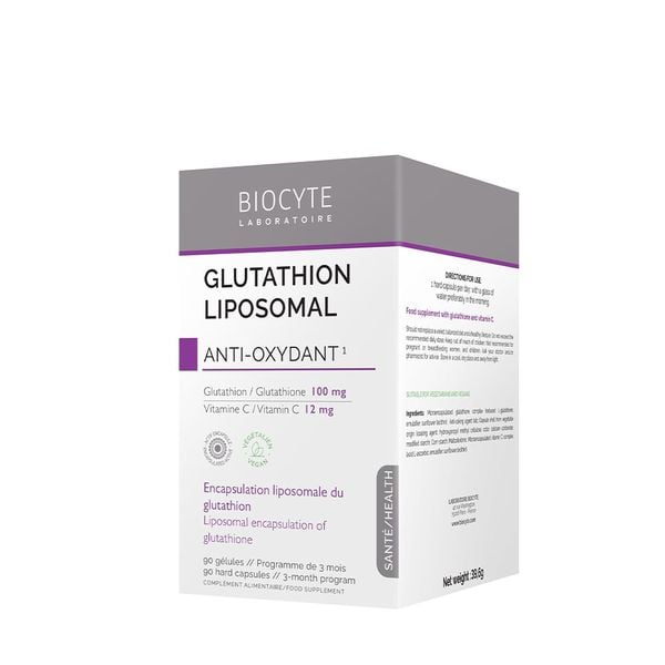 Biocyte Glutathione Liposomal | Hỗ Trợ Chống Oxy Hóa Mạnh, Hỗ Trợ Làm Sáng Da | 90 Viên