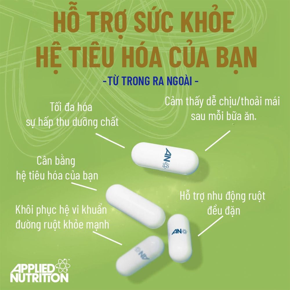 Applied Nutrition Viên Uống Hỗ Trợ Sức Khoẻ Đường Ruột Solutions GUT HEALTH 30 Lần Dùng