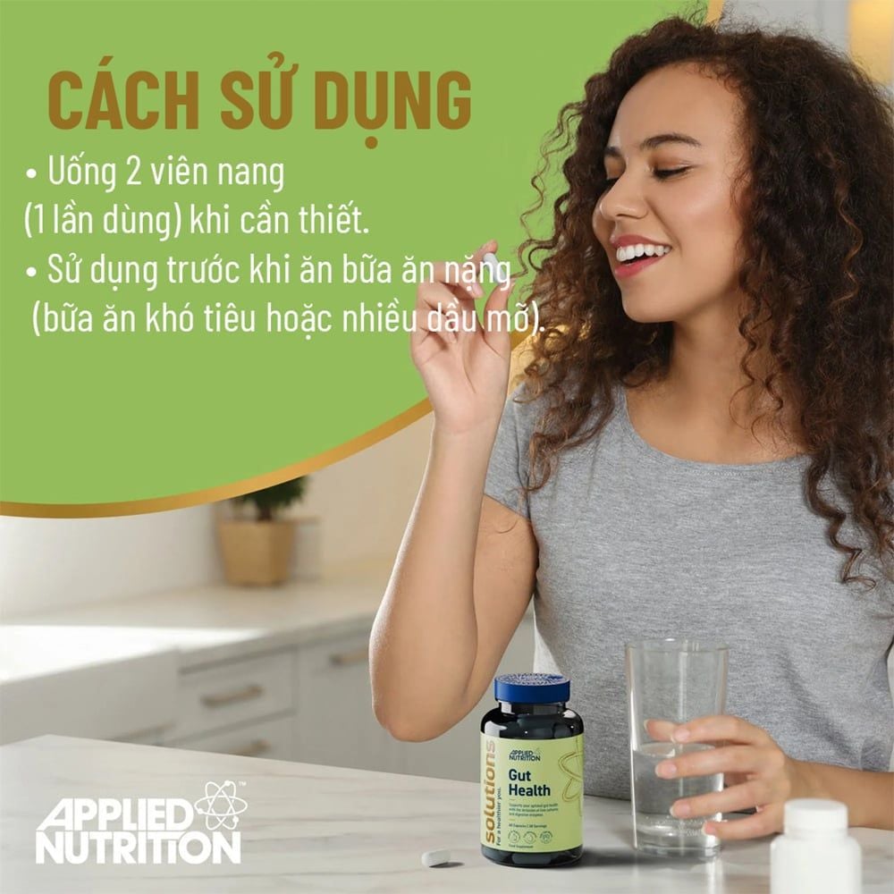 Applied Nutrition Viên Uống Hỗ Trợ Sức Khoẻ Đường Ruột Solutions GUT HEALTH 30 Lần Dùng