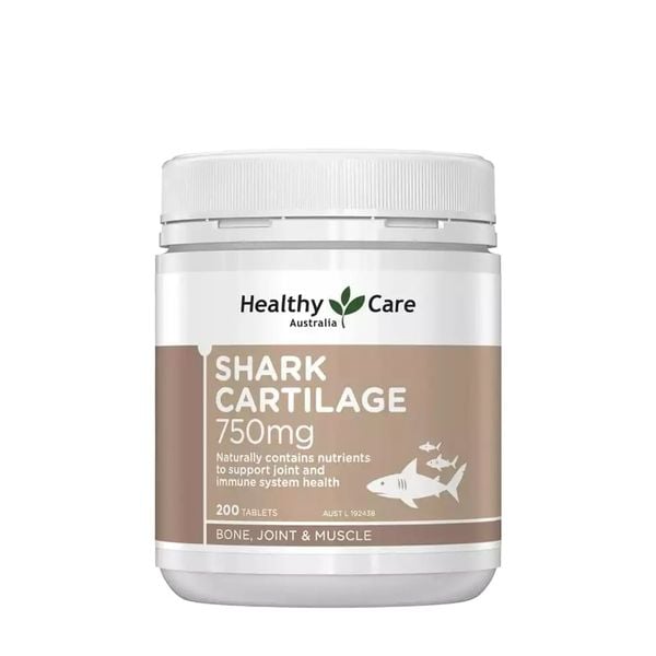 Healthy Care Sụn Cá Shark Cartilage 750mg 200 Viên | Hỗ Trợ Xương Khớp
