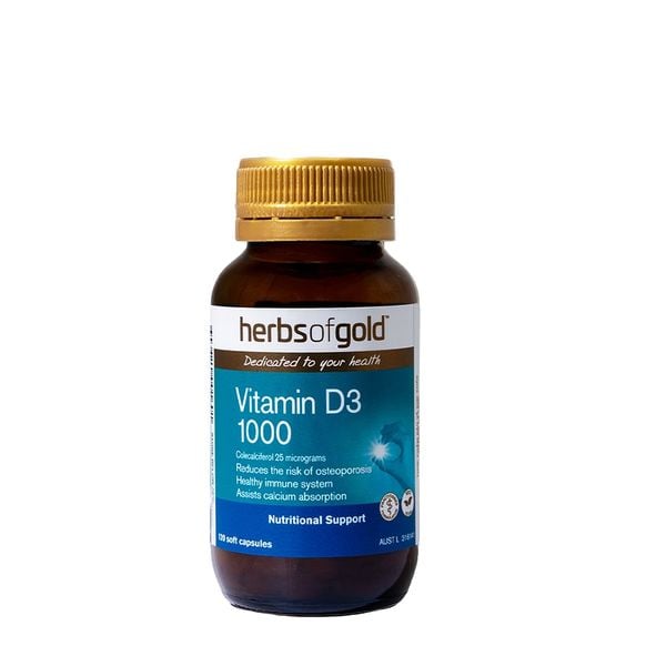 Herbs Of Gold Vitamin D3 1000IU 120 Viên | Thuần Chay Từ Địa Y