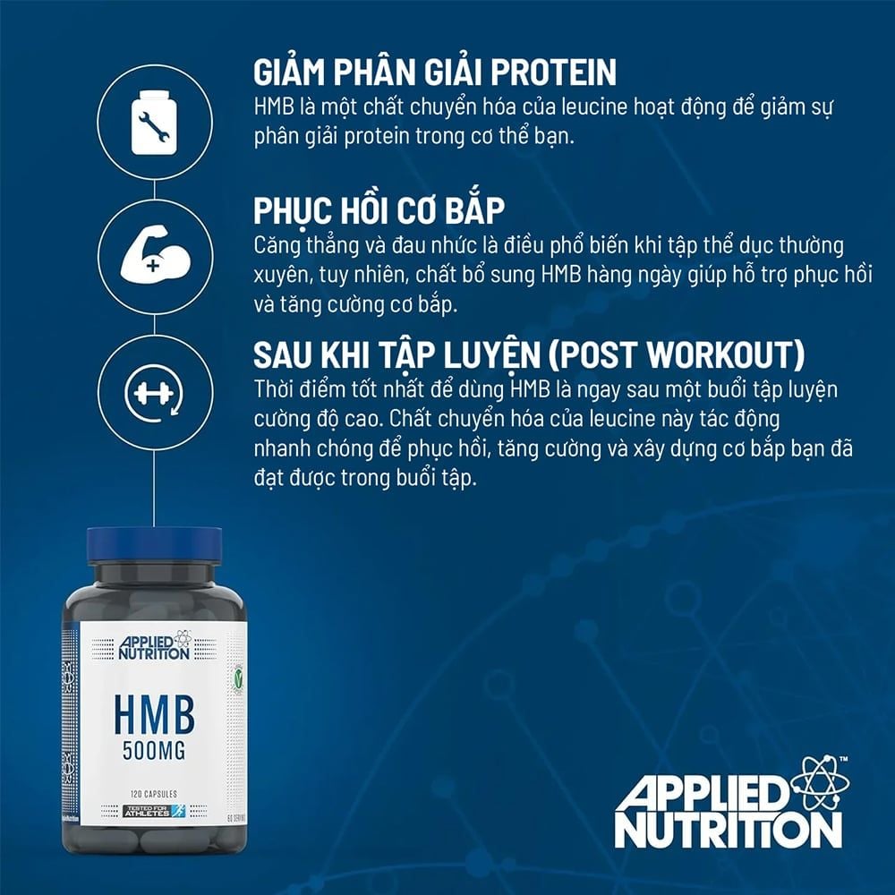 Applied Nutrition HMB 500MG 120 Viên | Phục Hồi Cơ