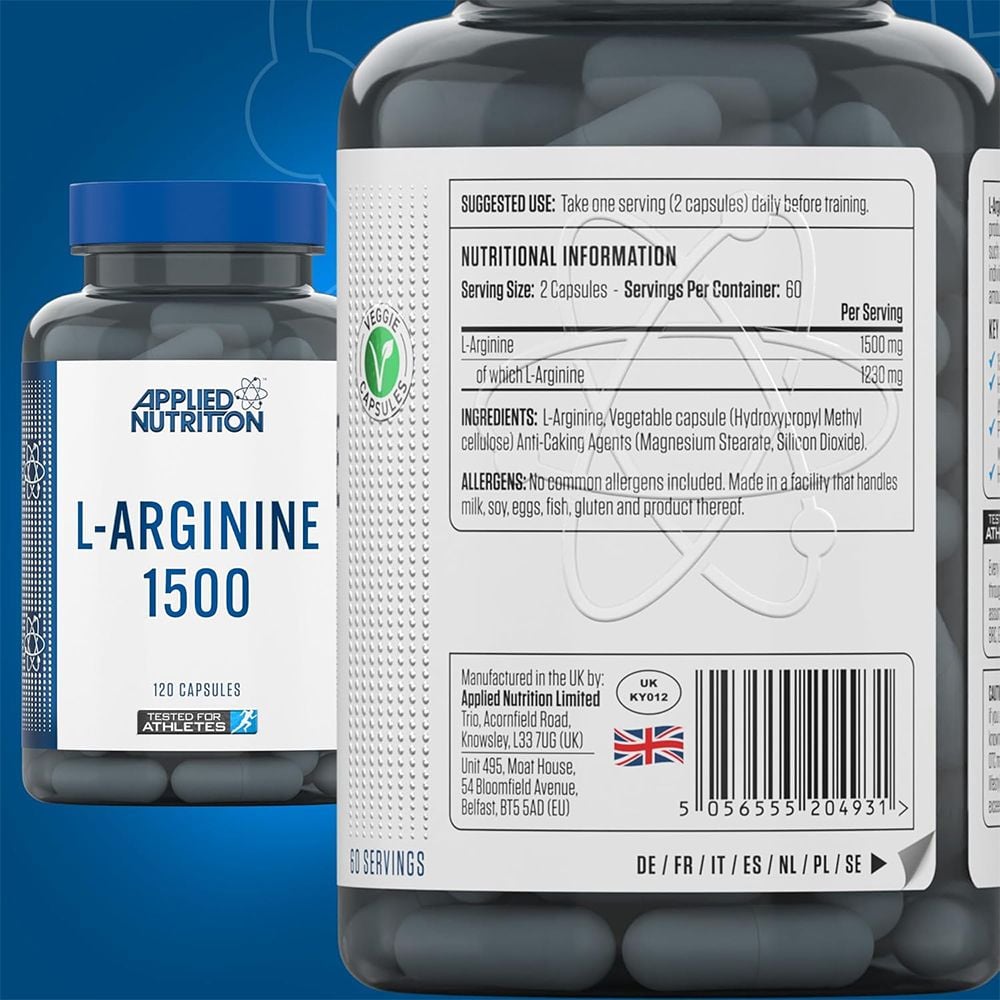 Applied Nutrition L-ARGININE 1500 - 120 Viên | Hỗ Trợ  Sinh Lý