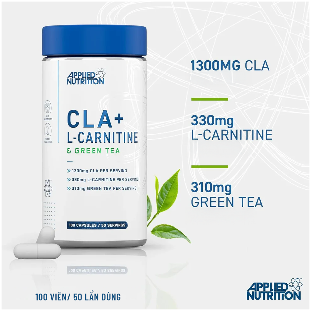 CLA L- Carnitine Green Tea 100 Viên | Hạn Chế Hấp Thu Chất Béo