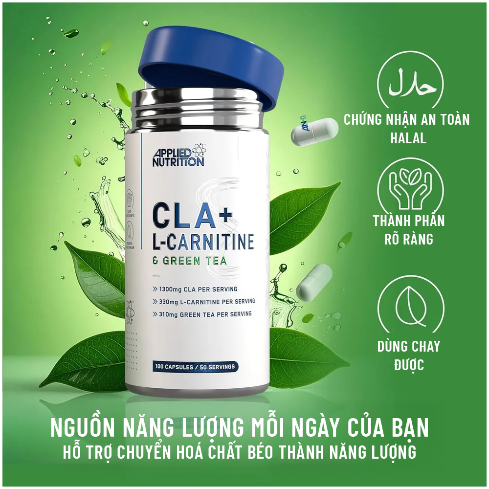CLA L- Carnitine Green Tea 100 Viên | Hạn Chế Hấp Thu Chất Béo