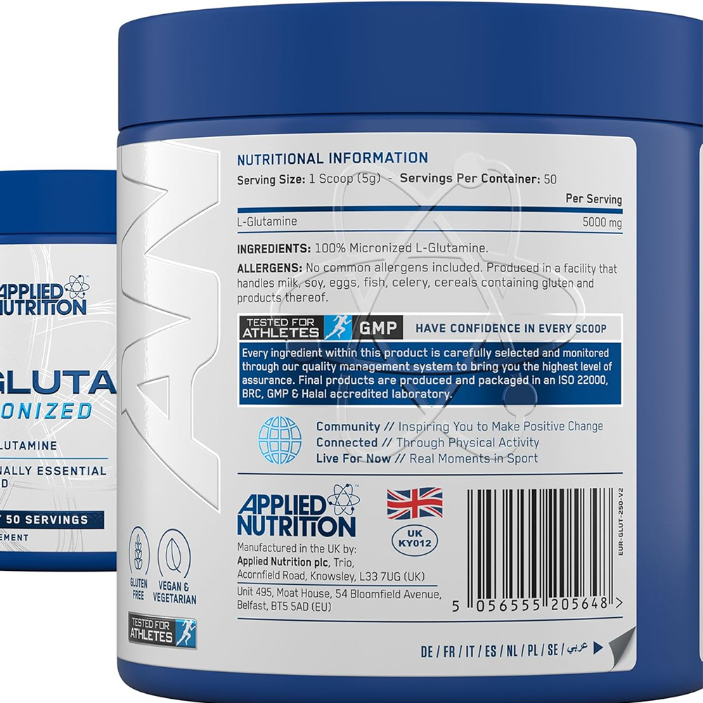 Applied Nutrition L-Glutamine | Hỗ Trợ Phục Hồi Cơ Bắp