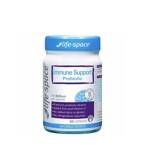 Viên uống Life Space Immune Support Probiotic hỗ trợ tăng cường sức khỏe đường ruột (60 viên)