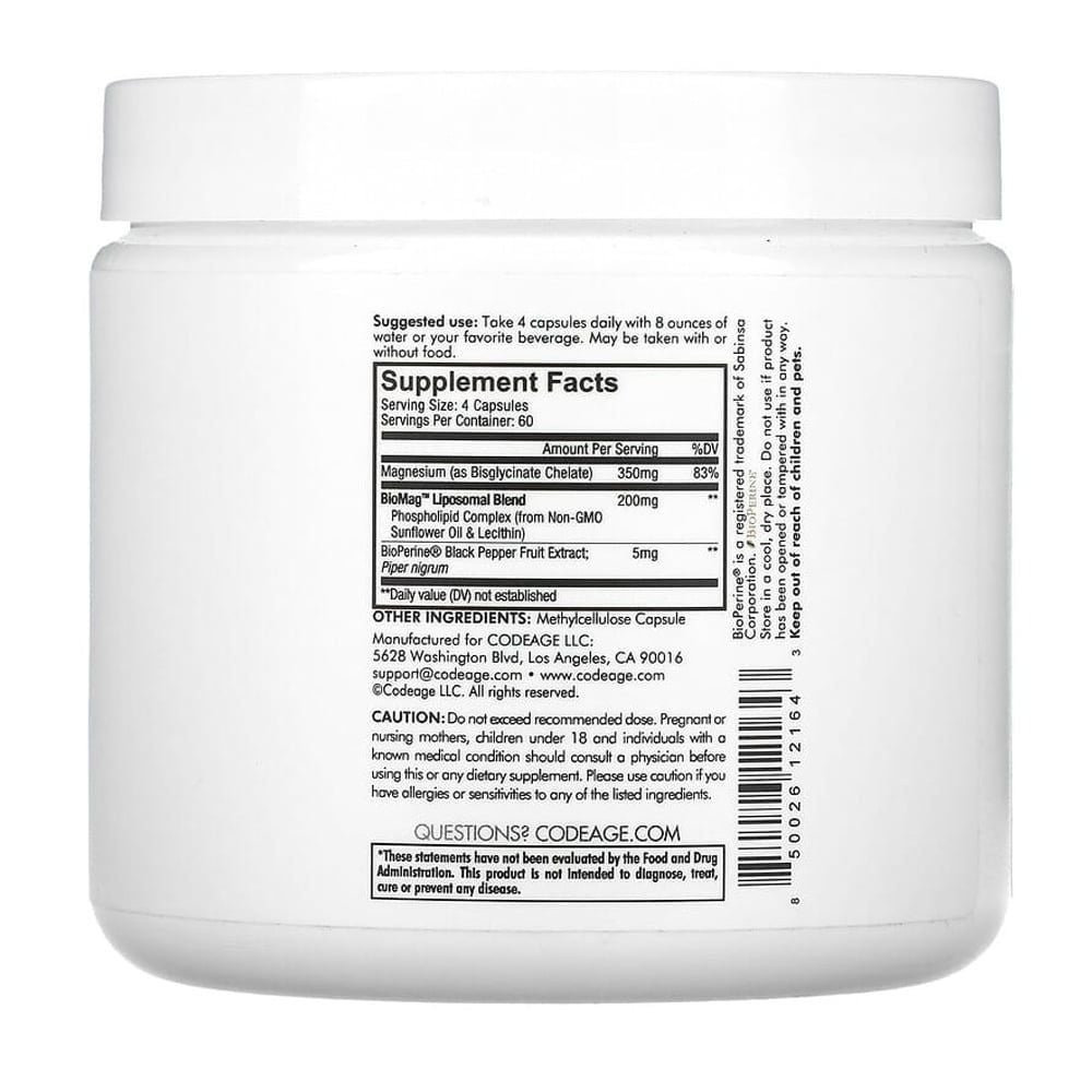 CodeAge Liposomal Magnesium Glycinate | 240 Viên | Hỗ Trợ Giấc Ngủ, Giảm Mệt Mỏi Và Chuột Rút