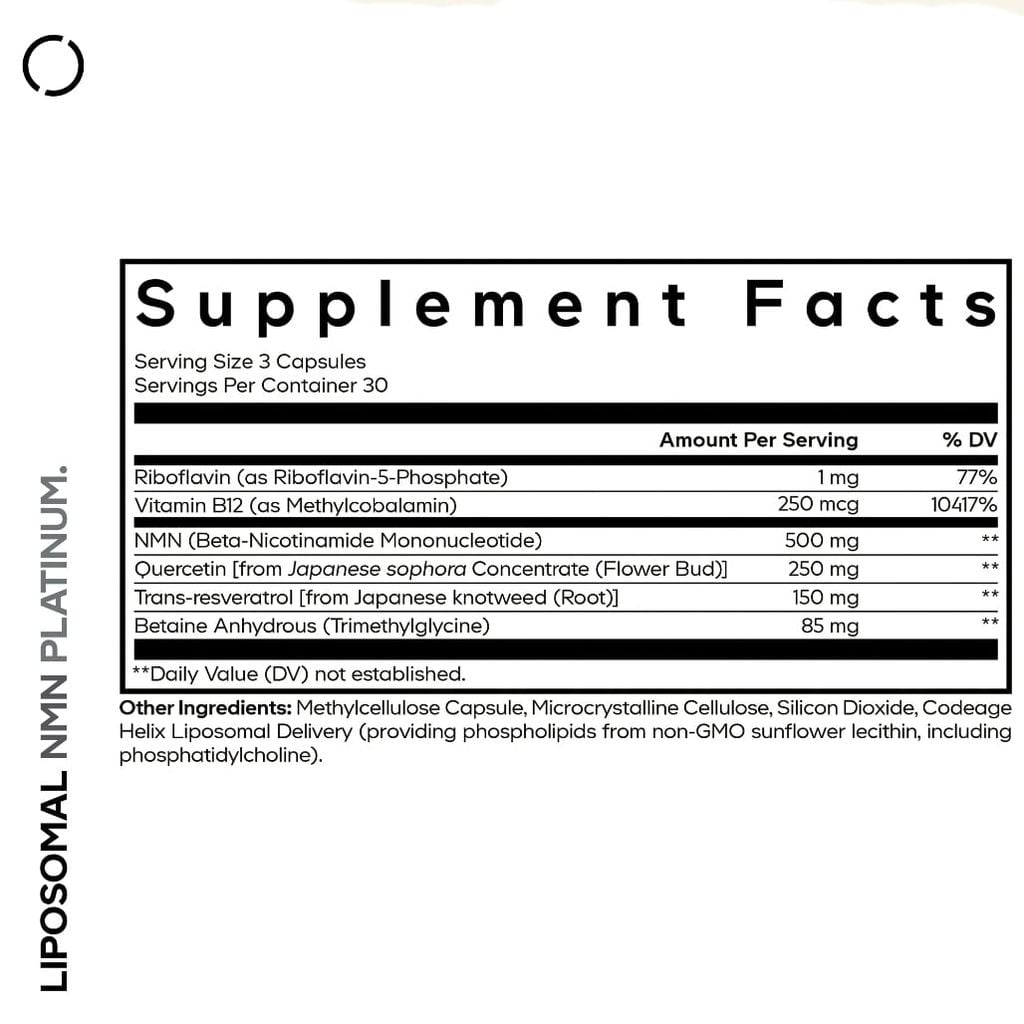 CodeAge Liposomal NMN Platinum, Viên Uống Chống Lão Hóa Trẻ Hóa Da 90 Viên