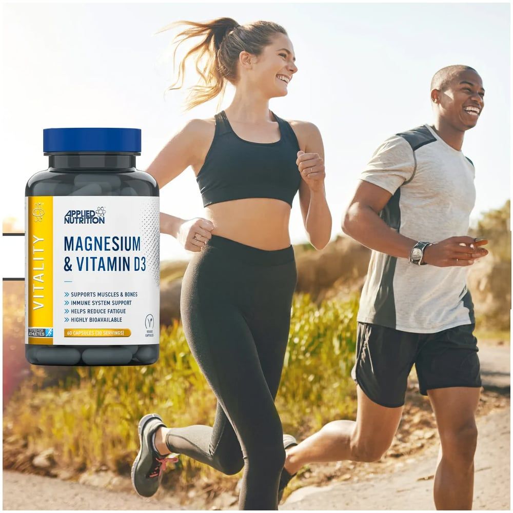 Applied Nutrition VITALITY MAGENSIUM + D3 Giảm Mệt Mỏi, Hỗ Trợ Cơ Xương 30 Lần Dùng