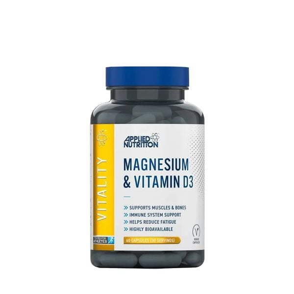 VITALITY MAGENSIUM D3 Applied Nutrition 60 Viên Xương Cơ Khỏe