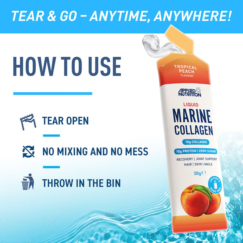 Applied Nutrition Marine Collagen Stick Từ Cá Biển Tự Nhiên | Hộp 10 Gói