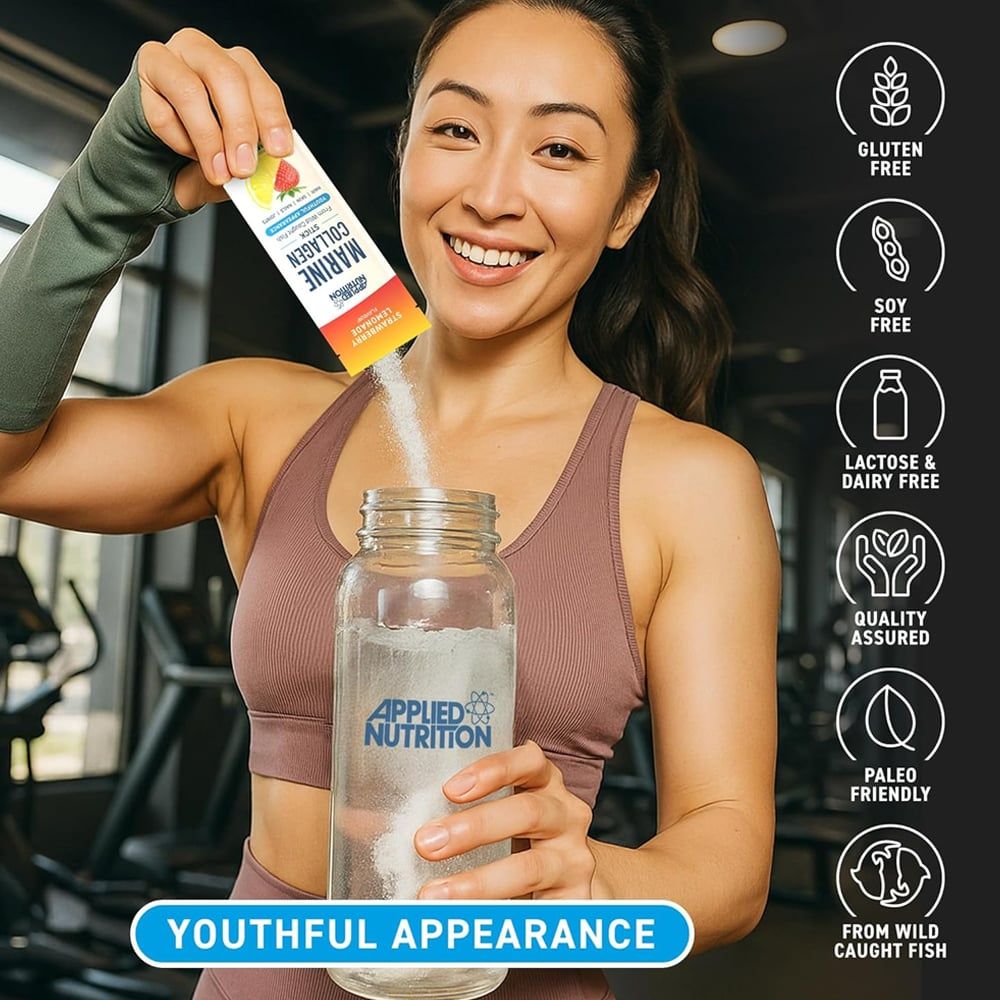 Applied Nutrition Bột Colagen Type 1 Từ Cá Biển Marine Collagen Stick | 1 Lần Dùng | Hộp 10 Gói